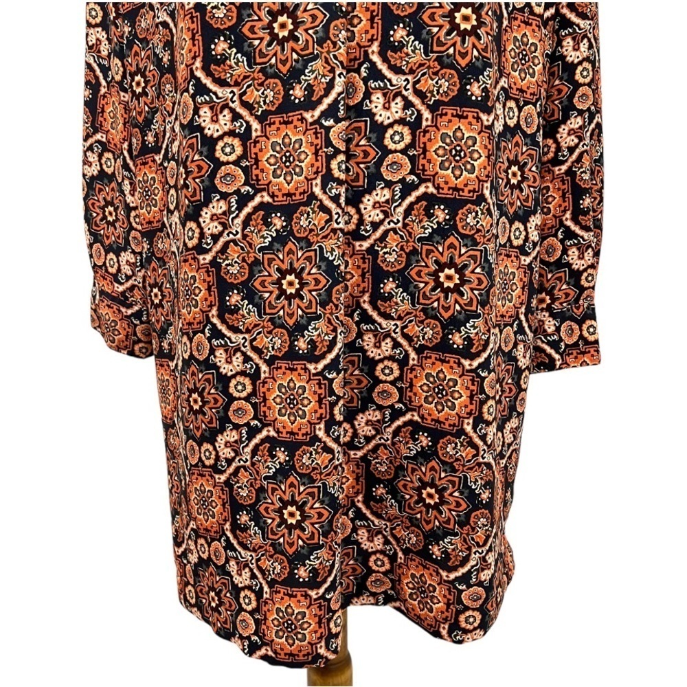 Loft Outlet Floral Long Tab Sleeve Shift Dress Womens Medium - Picture 3 of 12